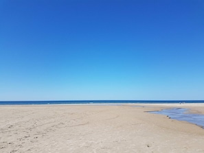 A wide sandy beach with a clear blue sky and calm sea. - 8 Person Holiday Home in Bindslev-by Traum (Bindslev)
