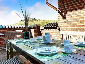 Outdoor dining - 4 Person Holiday Home in Ringkobing (Ringkobing)