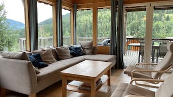 Una Smart TV, una chimenea, un reproductor de DVD