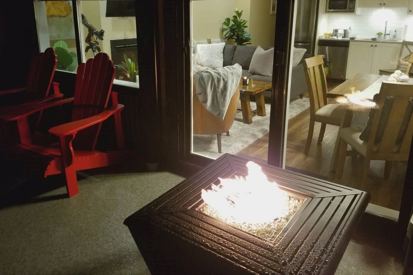 Télévision, cheminée