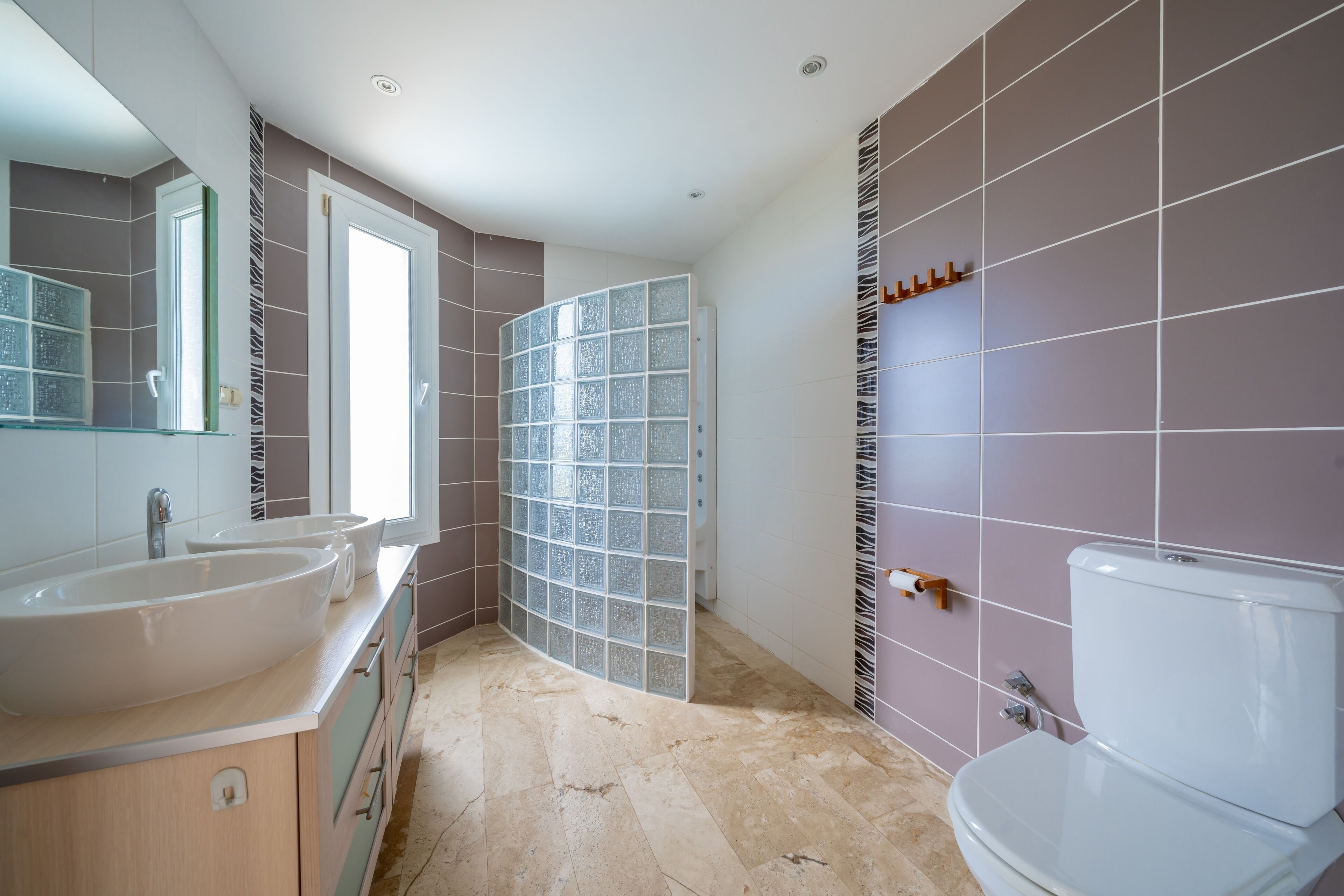 family villa | bathroom | shower, hair dryer, towels, soap