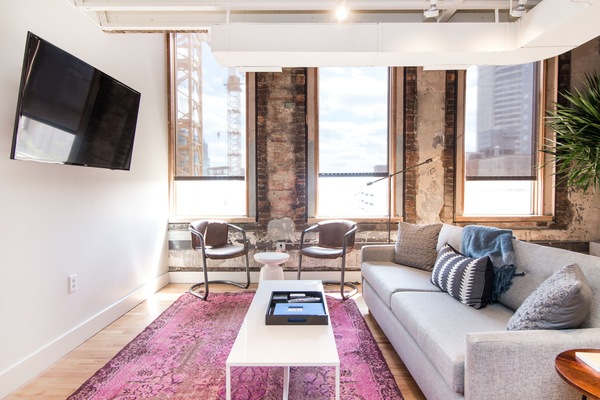 Loft 302 - 1.5 bath | Living room | 38-inch flat-screen TV with cable channels, TV