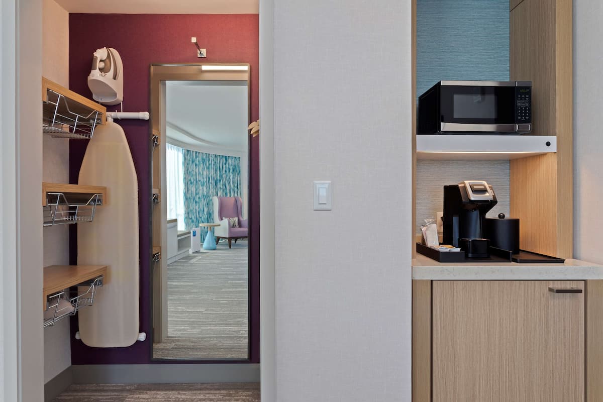 individually furnished, desk, laptop workspace, blackout curtains