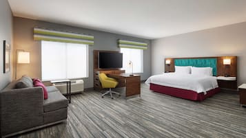 Desk, laptop workspace, free WiFi, bed sheets