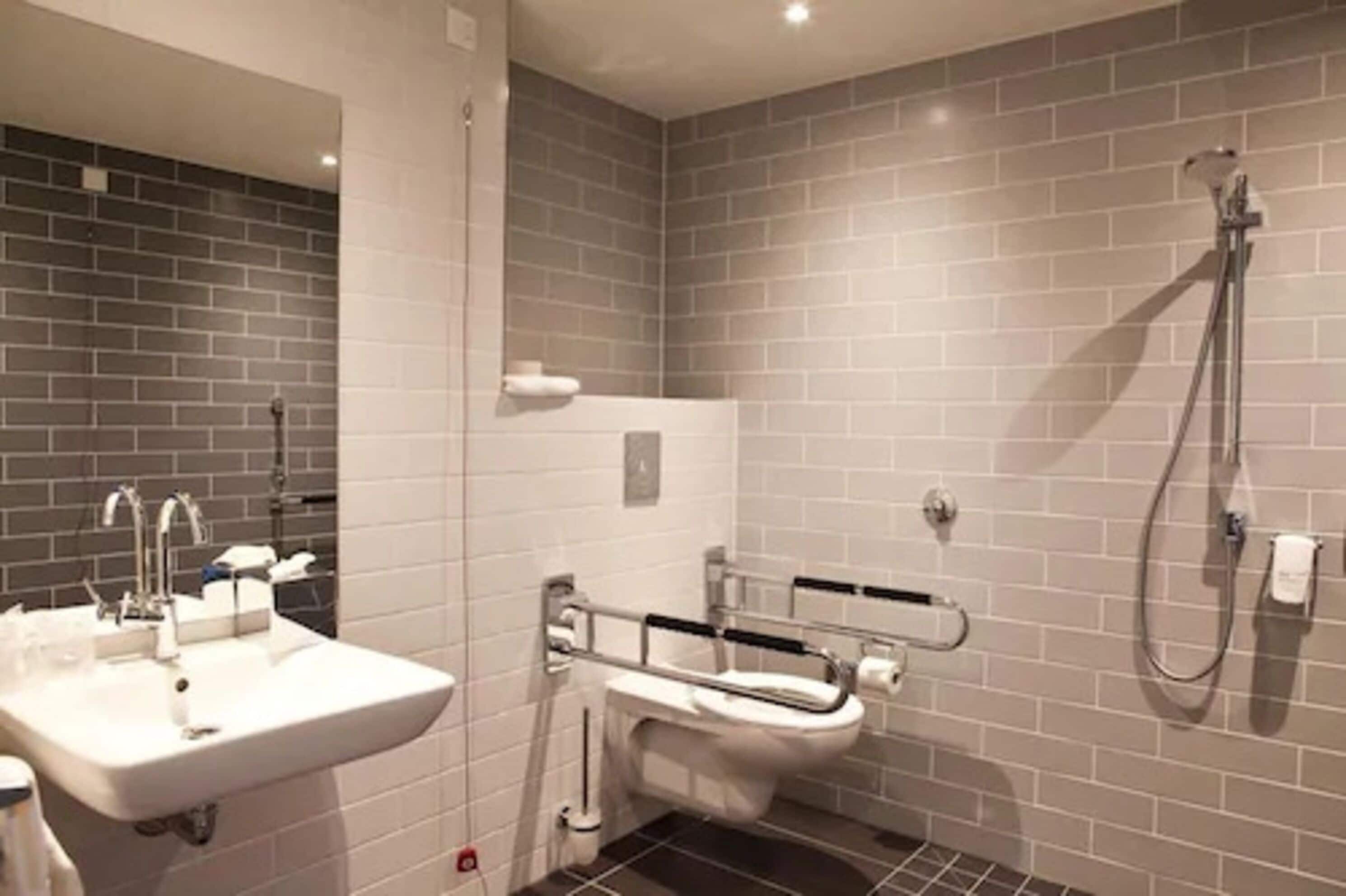 shower, free toiletries, hair dryer, heated floors