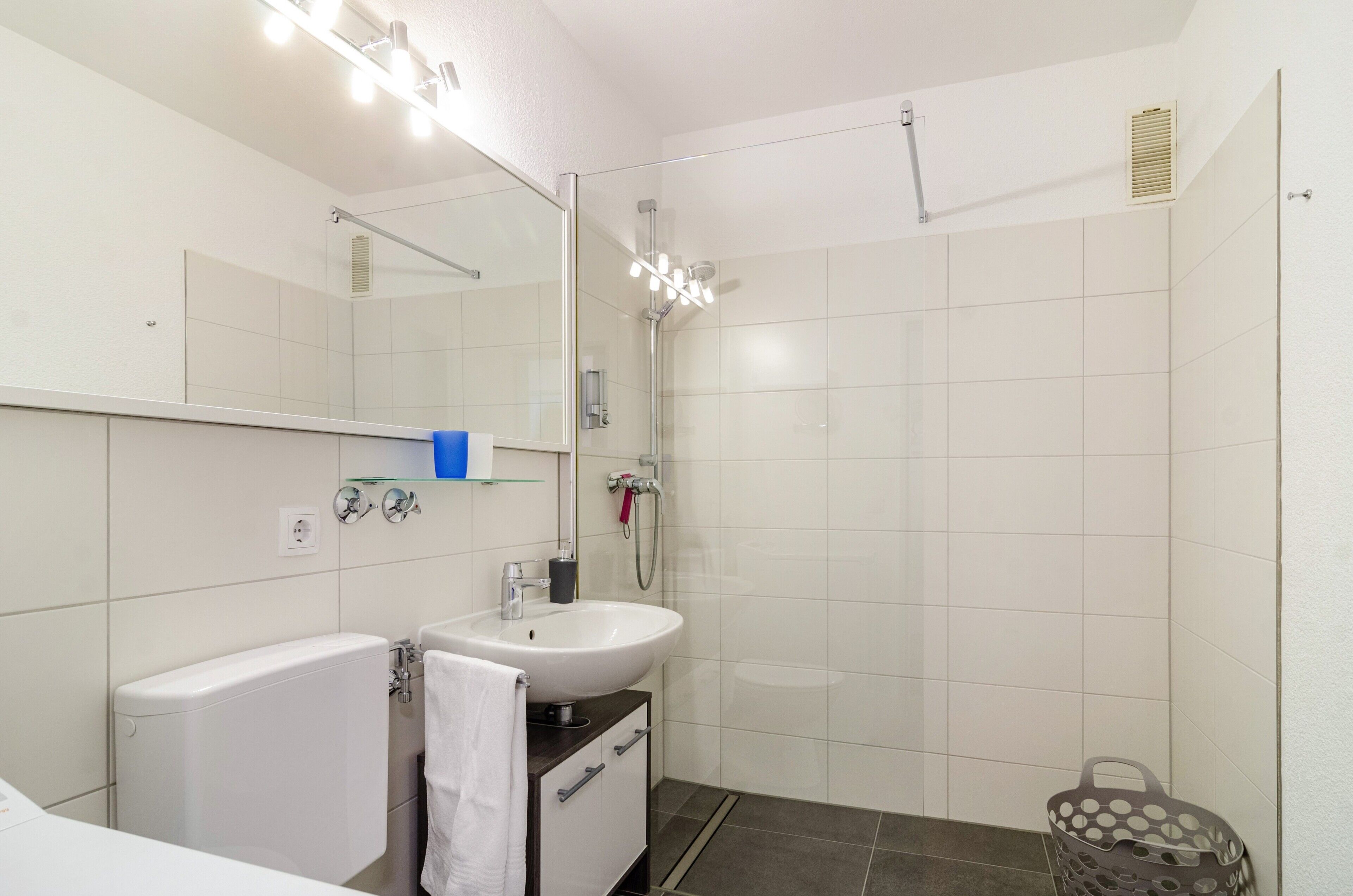 Dusche, Haartrockner, Handtücher