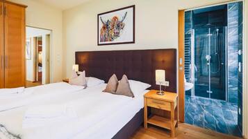 Superior-penthouselejlighed - 3 soveværelser | 4 soveværelser, allergivenligt sengetøj, pengeskab på værelset