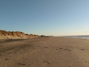 A wide sandy beach with dunes and a clear sky. - 5 Star Holiday Home in Hjorring (Hjørring)