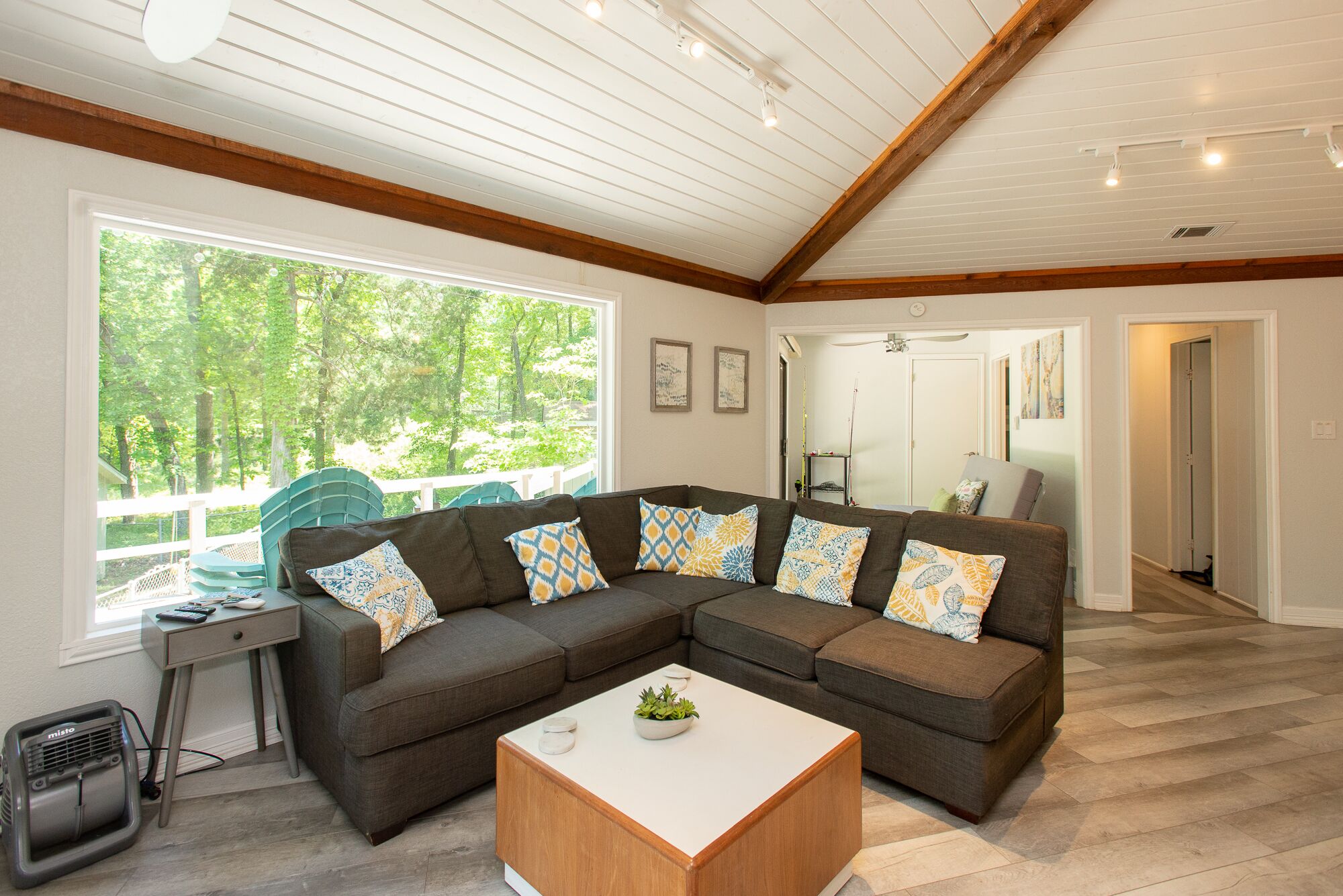 Älytelevisio, takka, kirjoja