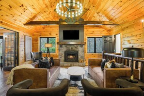 Smart-tv, eldstad, Netflix och Hulu