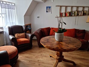 TV, books, music library