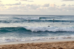 Playa en los alrededores, camastros y toallas de playa