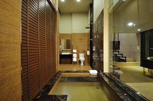 Superior Room | Bathroom | Separate tub and shower, spring water tub, free toiletries, hair dryer