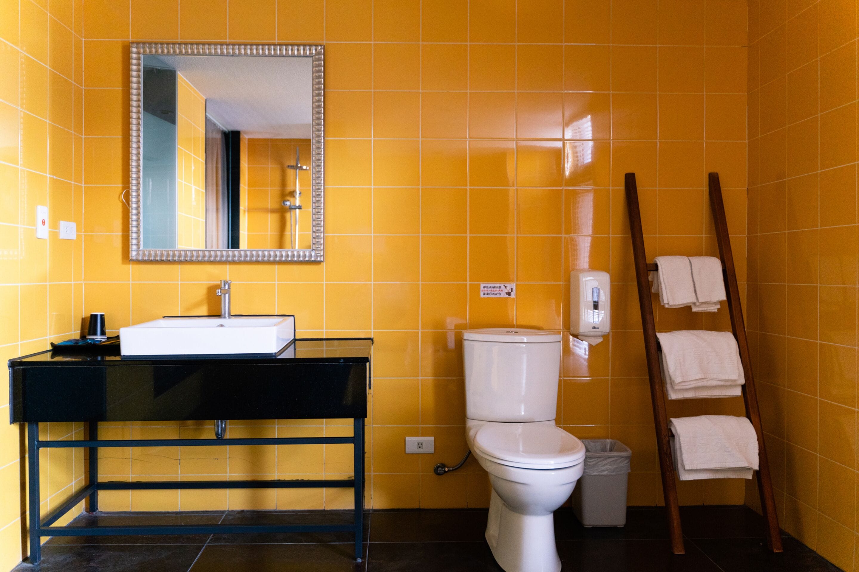 separate bathtub and shower, spring water bathtub, free toiletries