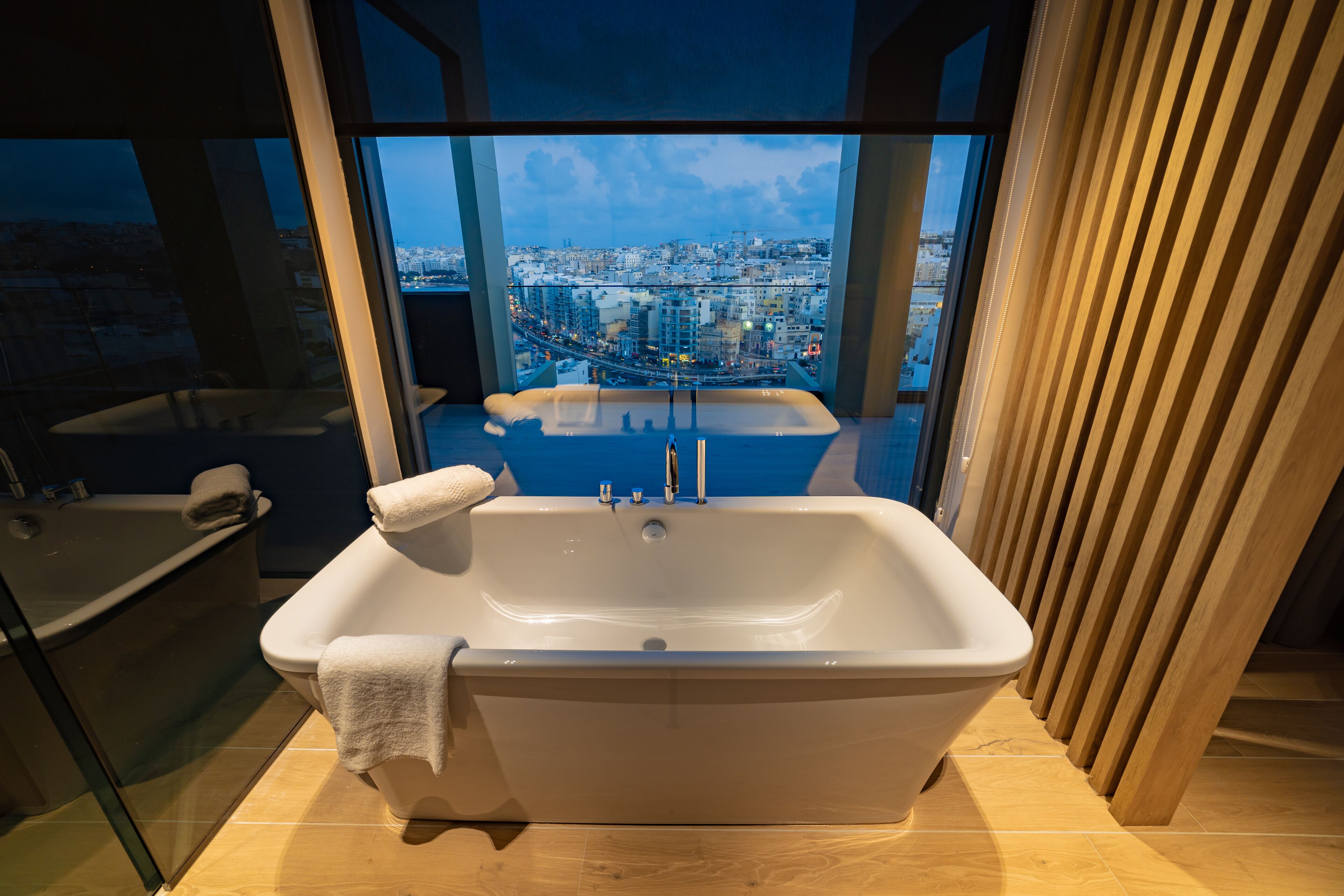 privilege, superior suite, 1 queen bed with sofa bed, terrace, sea view | deep-soaking bathtub