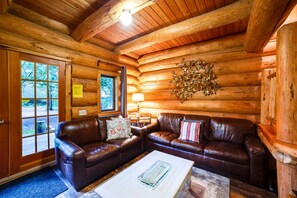 Cabin, 2 Bedrooms, Fireplace | Living area