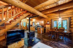 Cabin, 2 Bedrooms, Fireplace | Private kitchen - Snowline Cabin 10 - Log Cabin at its Best Free Wi-fi (Deming)