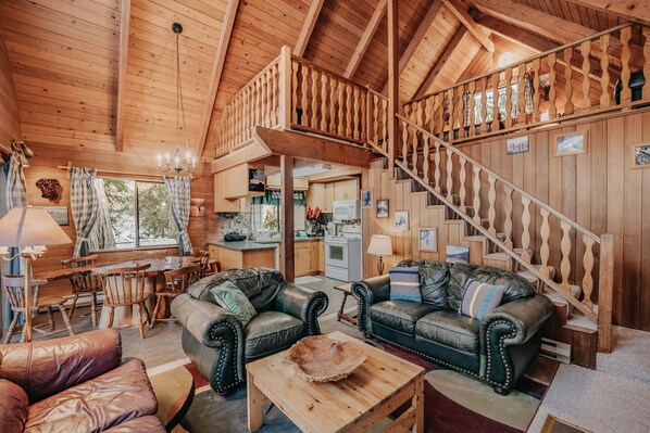 캐빈, 침실 1개, 벽난로 | 거실 | 벽난로