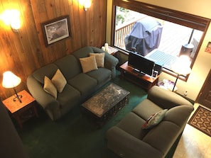 Cabin, 2 Bedrooms, Terrace | Living room - Snowline Cabin #98 A pet Friendly Cabin With a Wood Stove, hot tub and Wifi! (Deming)