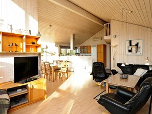 House | Living room | DVD player - Delighful Holiday Home in Oksbøl With Sauna (Oksbol)