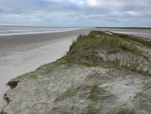 A beach with sand dunes and a cloudy sky. - 5 Star Holiday Home in Blavand (Blavand)