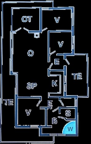 A hotel layout with multiple rooms, a central corridor, and a swimming pool area. - 4 Star Holiday Home in Dannemare (Dannemare)