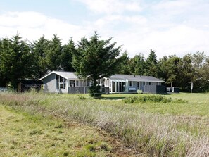 A two-story house with a large front yard and a tree in the center. - 4 Star Holiday Home in Jerup (Jerup)