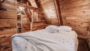 Kabin, 2 kamar tidur, teras, pemandangan gunung
