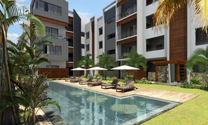 Outdoor pool - Flic En Flac Modern Sea View 3 Bedrooms Big Swimming Pool Wifi (Flic-en-Flac)