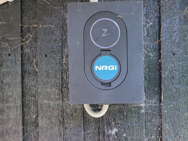 A black electrical box with two buttons, one labeled "Z" and the other "NRGI".