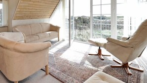 Living room - Luxurious Holiday Home in Blåvand Jutland With Whirlpool (Blavand)