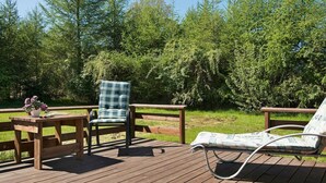 Balcony - Bright Holiday Home in Glesborg Denmark With Sauna (Glesborg)