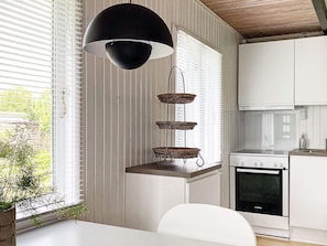 Fridge, microwave, coffee/tea maker, highchair
