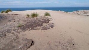 A sandy landscape with sparse vegetation and a clear sky. - 4 Star Holiday Home in Lokken (Lokken)
