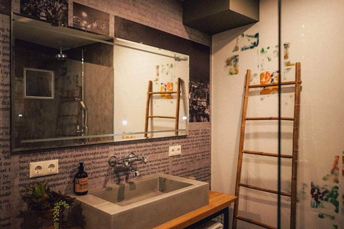 shower, rainfall showerhead, towels