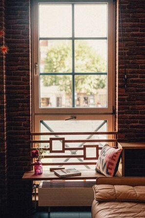 Honeymoon Double Room, 1 Queen Bed | Living area | TV