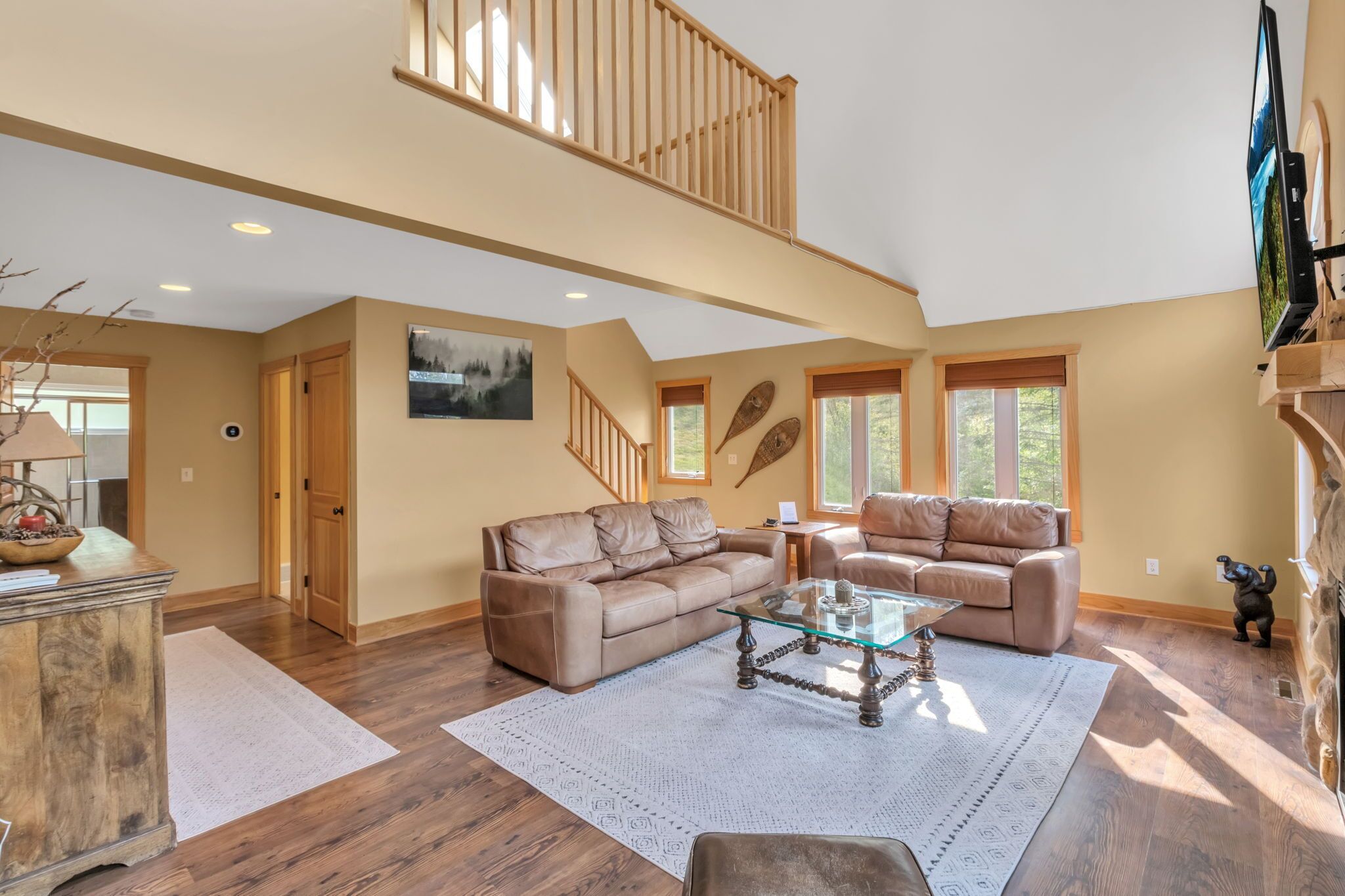 TV connectée, cheminée, jeux vidéo, lecteur de DVD