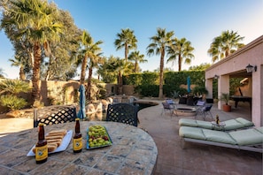 Outdoor dining - The Luxe House | Resort Style Backyard (Indio)