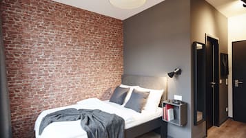 1 bedroom, desk, laptop workspace, blackout curtains