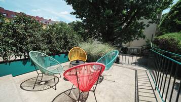 golden flat brand new with balcony and garden view incl. free parking | View from room