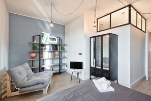 อพาร์ทเมนท์, 1 ห้องนอน | 1 ห้องนอน, เตารีด/โต๊ะรีดผ้า, Wi-Fi ฟรี, ผ้าปูที่นอน
