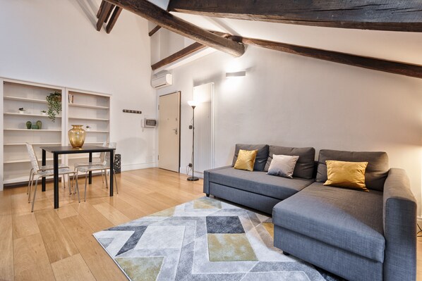 Apartment, 2 Bedrooms | Living area | Flat-screen TV - Stylish Apartment in the heart of Torino (Turin)