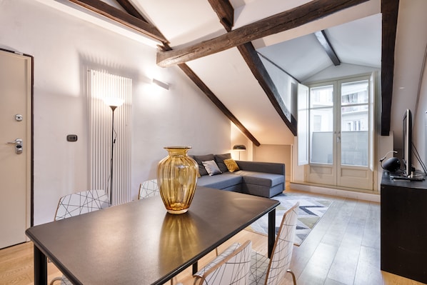 Apartment, 2 Bedrooms | Living area | Flat-screen TV - Stylish Apartment in the heart of Torino (Turin)