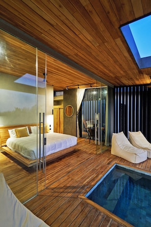 Villa superior, 1 habitación, vista al océano, junto a la playa | Ropa de cama de alta calidad y edredón