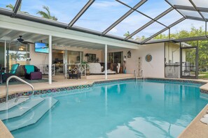 Outdoor pool, a heated pool