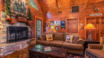 TV, fireplace, DVD player, stereo