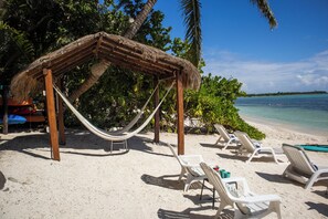 På stranden och strandhanddukar
