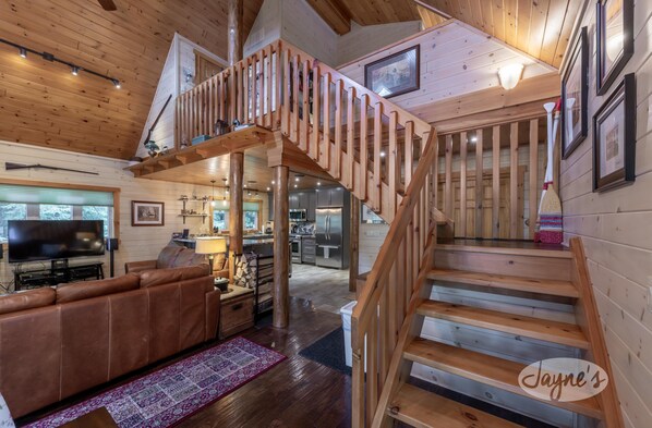 TV, fireplace, offices