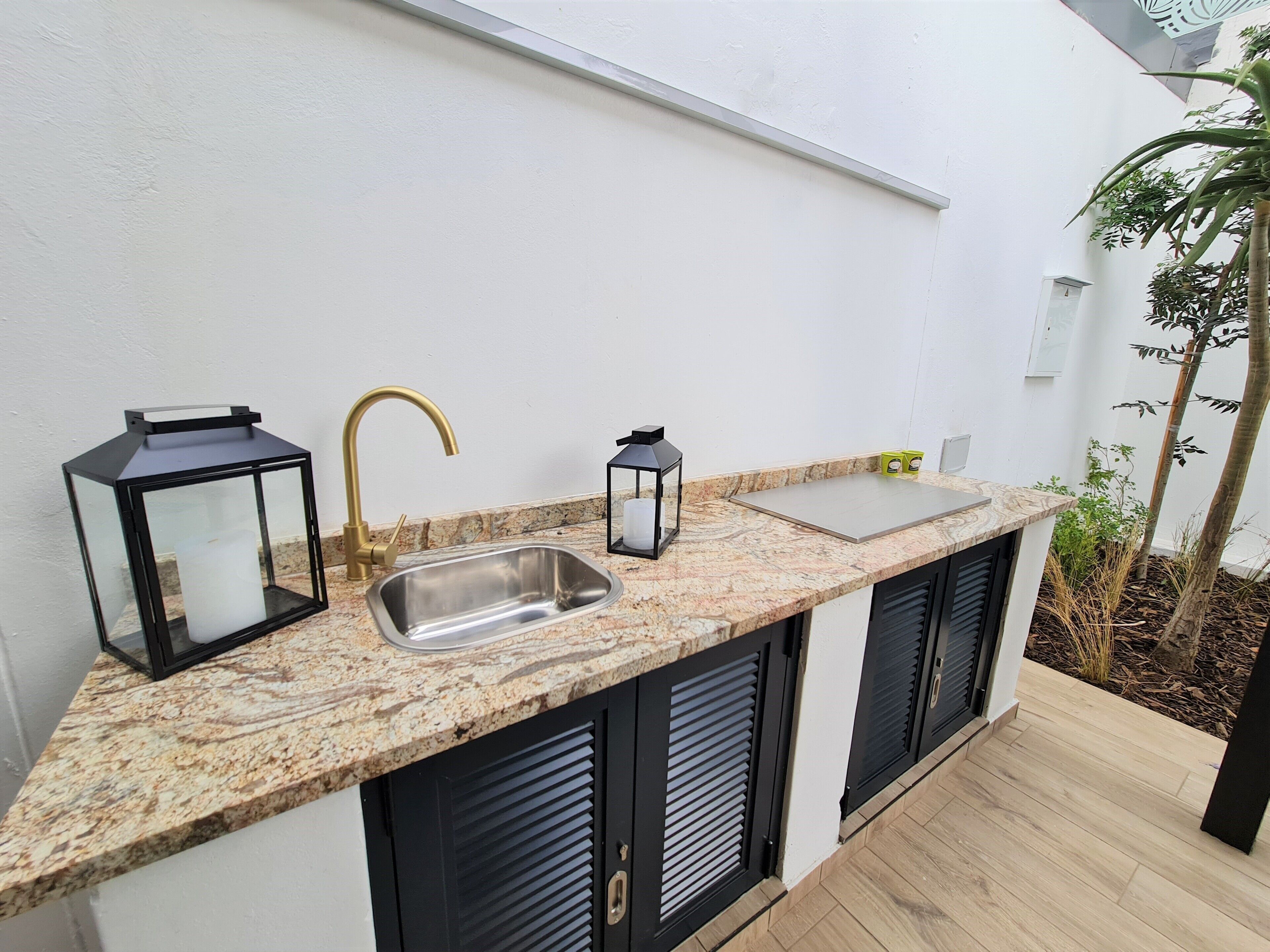 luxury tent | private kitchenette | fridge, microwave, stovetop, electric kettle