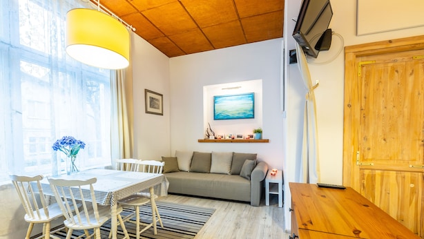 Leilighet, 1 soverom | Oppholdsrom | Flatskjerm-TV